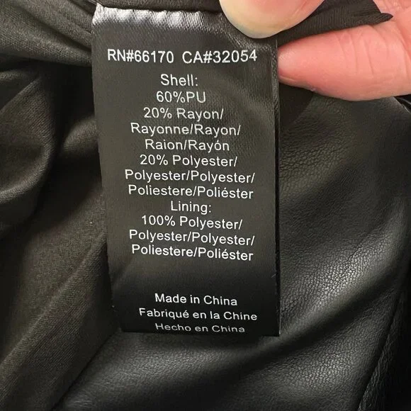 Anthropologie Hutch Layered Vegan Leather Blazer Jacket Coat Edgy Cool Unique 1X - Picture 7 of 13